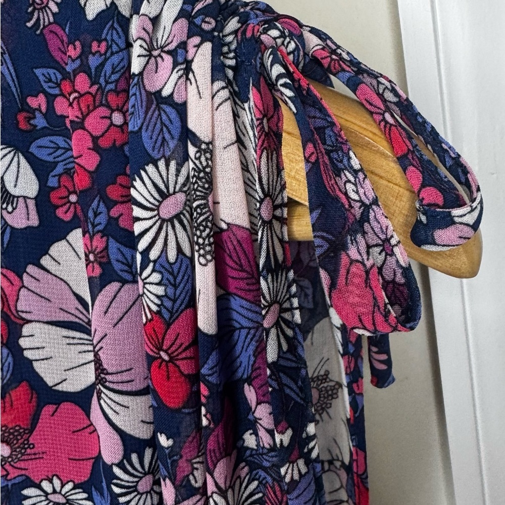BCBG High Low Floral Dress in Purple and Pink - Picture 4 of 5